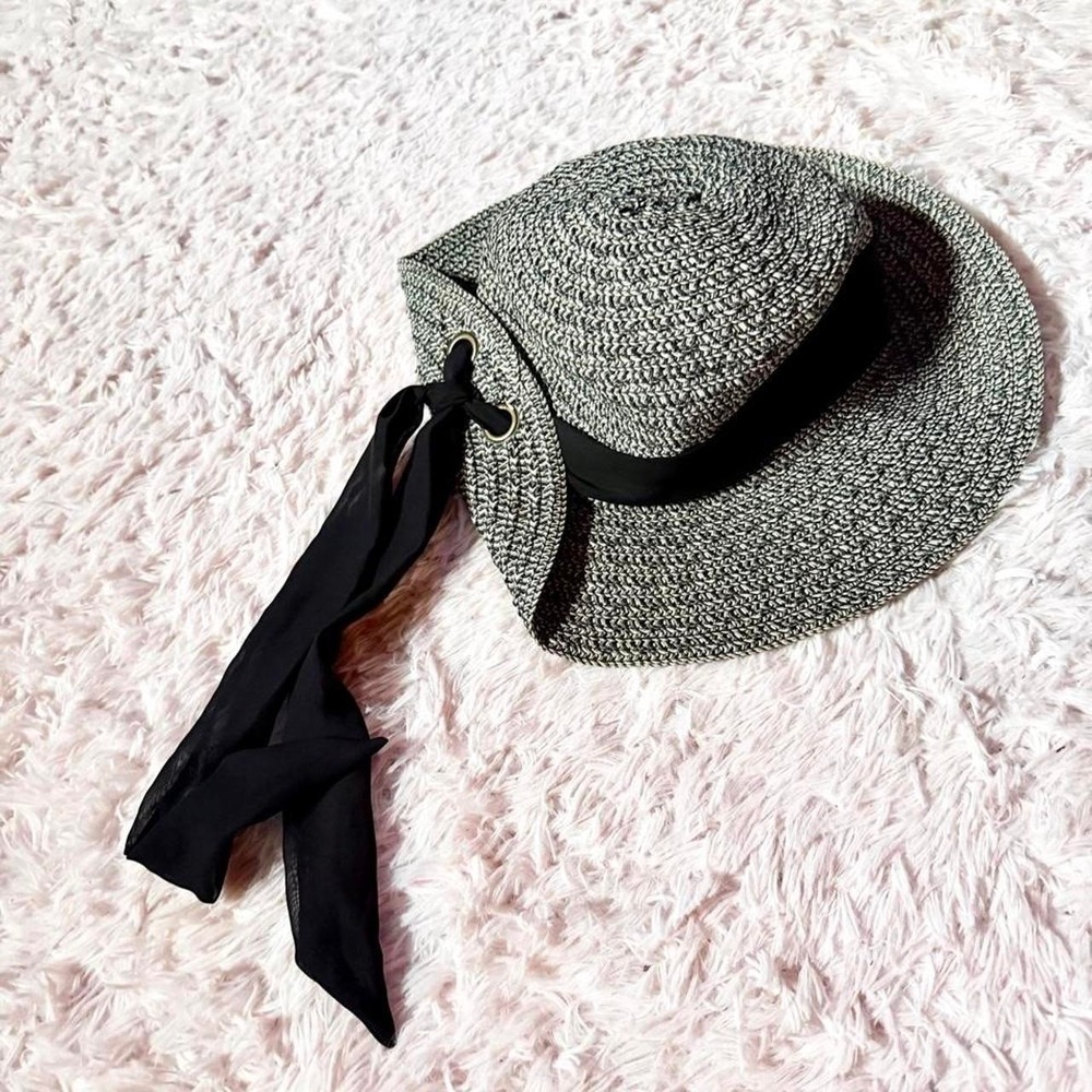 Nine West Floppy Mixed Braid Sun Hat Womens OS Beachy Coastal Old Money Summer